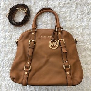 Michael Kors Bedford Large Pebbled Bowling Satchel